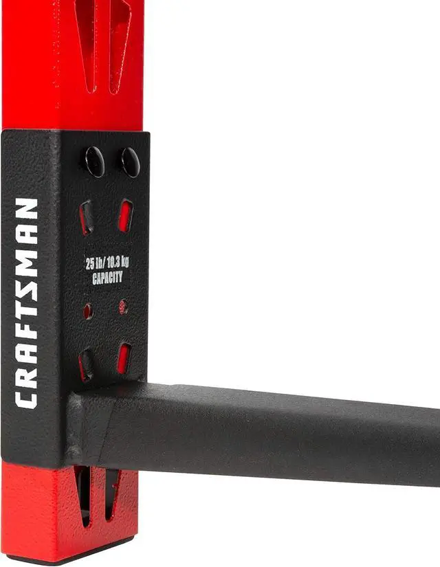Alt view image 6 of 7 - CRAFTSMAN 6-Arm, 10-Inch Deep Cantilever Rack Workshop for Wood, Lumber or Pipe Storage System, Arms Feature Anti-Marring Rubberized Coating and Roll Stops, 150-pound Capacity
