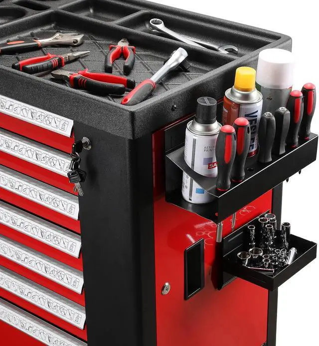 Alt view image 5 of 7 - Mayouko Magnetic Toolbox Shelf, Tray and Holder, 4-Piece Magnetic Toolbox Tray Set Tool Box Cabinet Side Shelf Storage, Workshop
