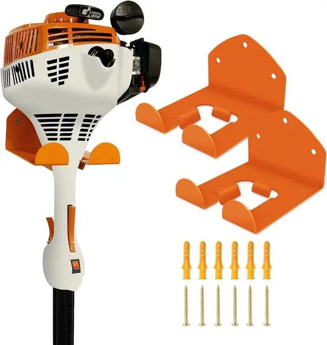 Main image of FLEXI RODS Garage Organization Weed Eater Holder Shed Organizer, Trimmer Rack Garden Power Tool Hanger for Grass Lawn Mower, 2 Pack