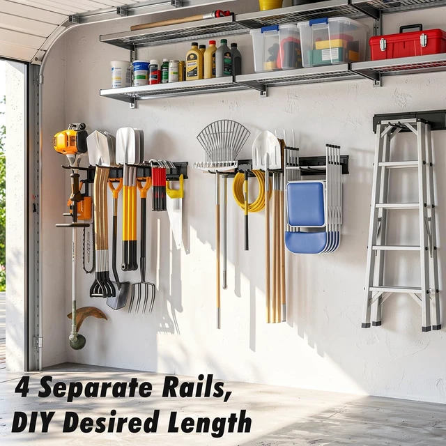 Alt view image 2 of 7 - Housolution Garage Wall Organizer 64 Inch - 18Pack Carries 570 lbs