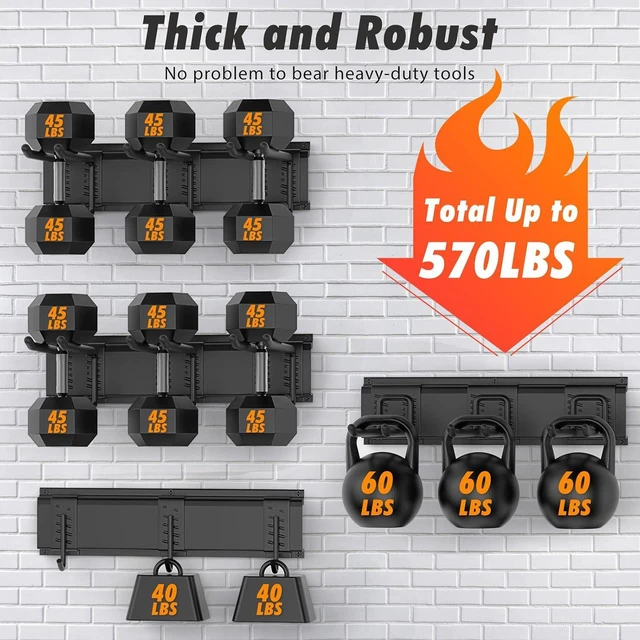 Alt view image 3 of 7 - Housolution Garage Wall Organizer 64 Inch - 18Pack Carries 570 lbs