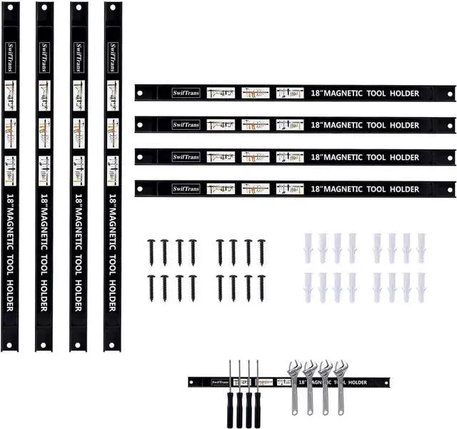Main image of Magnetic Tool Holder 18 Inch 8 Pack Heavy Duty Magnet Tool Bar Strip Rack Wall Mount