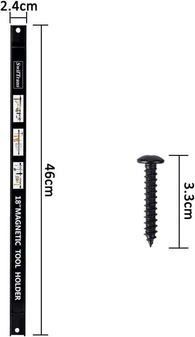 Alt view image 2 of 7 - Magnetic Tool Holder 18 Inch 8 Pack Heavy Duty Magnet Tool Bar Strip Rack Wall Mount