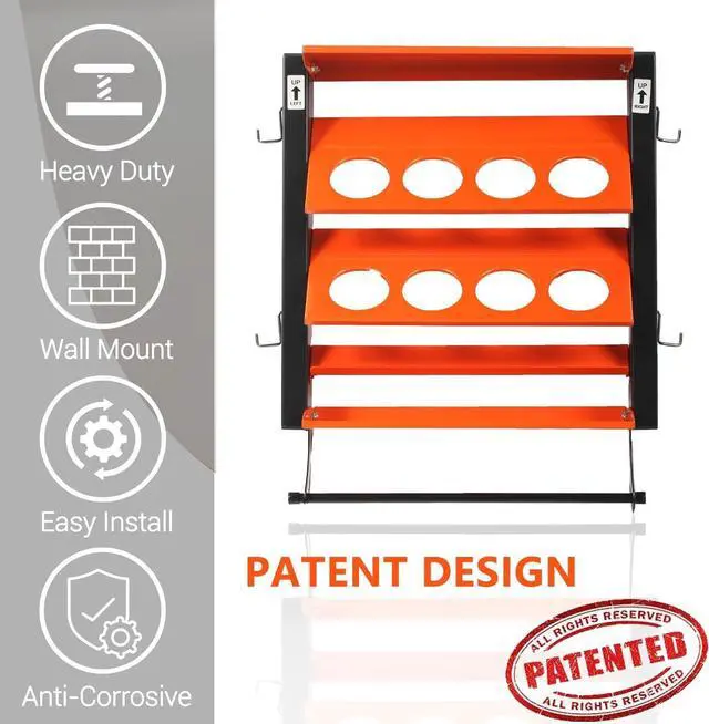 Alt view image 5 of 6 - Wallmaster Spray Can Holder, Wall Mount Paint Bottle Organizer