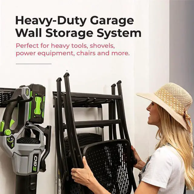 Alt view image 3 of 7 - TIDYME Garage Tool Organizer Wall Mount 64", 2 Shelves & 4 Single Hooks