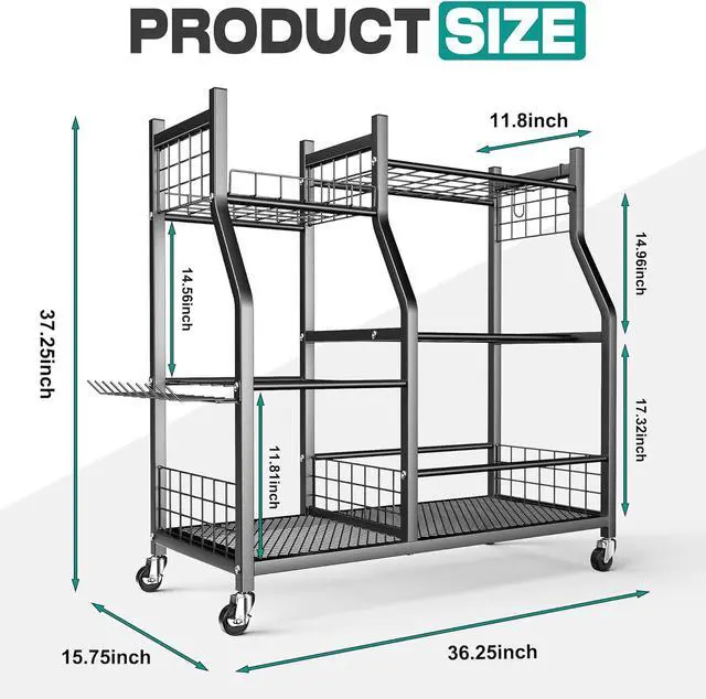 Alt view image 2 of 7 - EVERHANGER Garden Tool Organizer Stand, Garage Tool Storage Organization