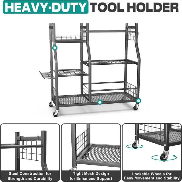 Alt view image 4 of 7 - EVERHANGER Garden Tool Organizer Stand, Garage Tool Storage Organization