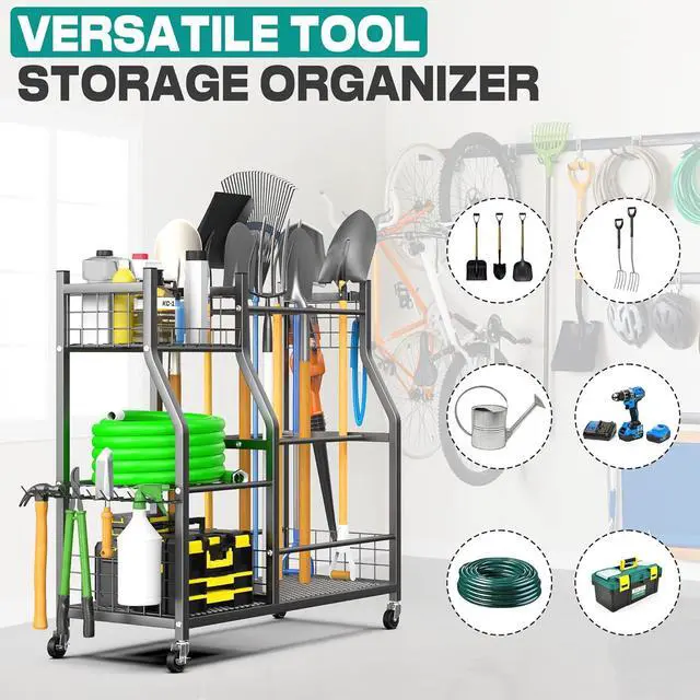 Alt view image 5 of 7 - EVERHANGER Garden Tool Organizer Stand, Garage Tool Storage Organization