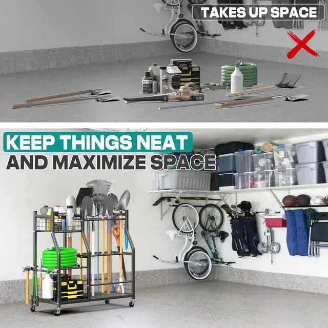 Alt view image 6 of 7 - EVERHANGER Garden Tool Organizer Stand, Garage Tool Storage Organization