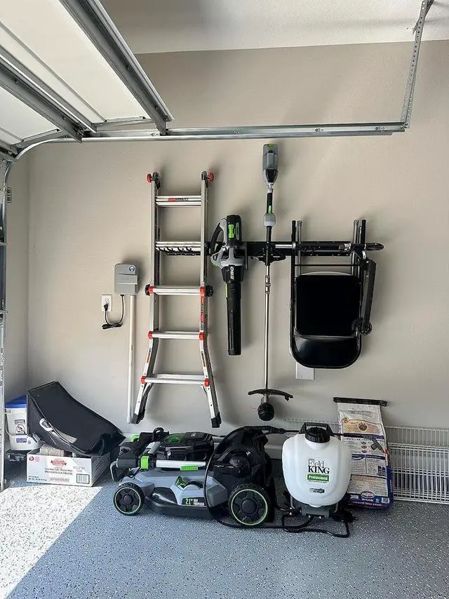Alt view image 4 of 7 - TIDYME Garage Tool Organizer Wall Mount - 48 inches - Sturdy Storage Rack with Adjustable Hooks, Anti-Rust - Easy Installation, 300lbs Capacity - Garden Tool Organizer (03 Racks & 06 Hooks)