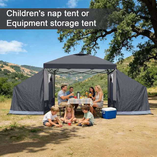 Alt view image 2 of 7 - KAMPKEEPER Side Tent,1/2 Person Camping Tent for 10' x 10' Pop Up Canopy