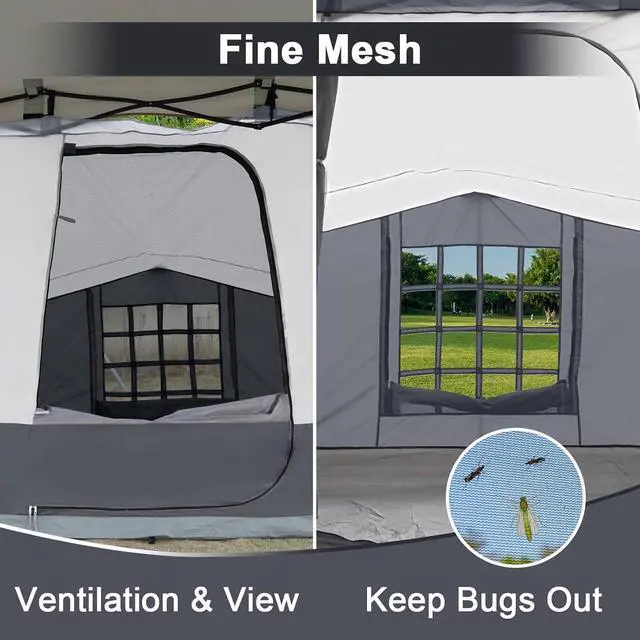 Alt view image 4 of 7 - KAMPKEEPER Side Tent,1/2 Person Camping Tent for 10' x 10' Pop Up Canopy