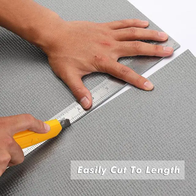 Alt view image 5 of 7 - CASOMAN Professional Tool Box and Drawer Liner, Grey, Easy Cut Non-Slip Foam Rubber Toolbox Drawer Liner Mat - Adjustable Thick Cabinet Liners, 17 inch (Wide) X 24feet (Long)