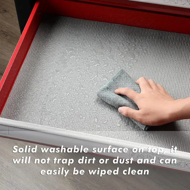 Alt view image 7 of 7 - CASOMAN Professional Tool Box and Drawer Liner, Grey, Easy Cut Non-Slip Foam Rubber Toolbox Drawer Liner Mat - Adjustable Thick Cabinet Liners, 17 inch (Wide) X 24feet (Long)