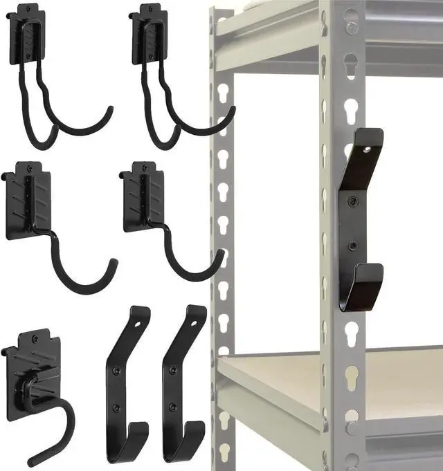 Main image of Wallmaster Boltless Shelving Hooks for 1.5 inch Keyhole Shelving Unit 7 Pcs