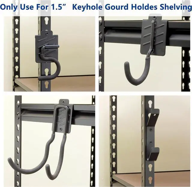 Alt view image 3 of 7 - Wallmaster Boltless Shelving Hooks for 1.5 inch Keyhole Shelving Unit 7 Pcs