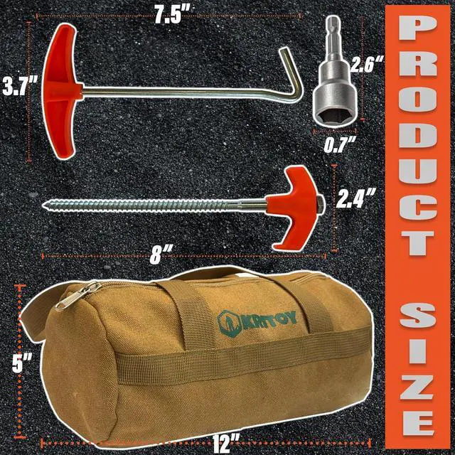 Alt view image 2 of 7 - 8" 30-Pack Screw in Tent Stakes Heavy Duty, Ground Anchors