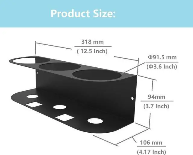 Alt view image 2 of 5 - 2Pcs of 3 Spray Bottles Holder, Steel Wall Mount