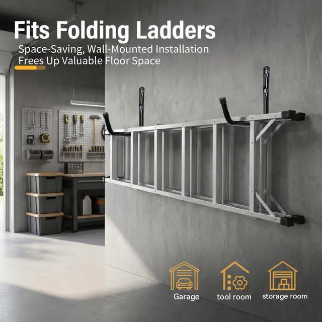 Alt view image 4 of 7 - Garage Storage Jumbo Arm Hook Heavy Duty Wall Mount Organizer Utility Garden Hanger with EVA Protector (6 Pcs 13" J Hooks)