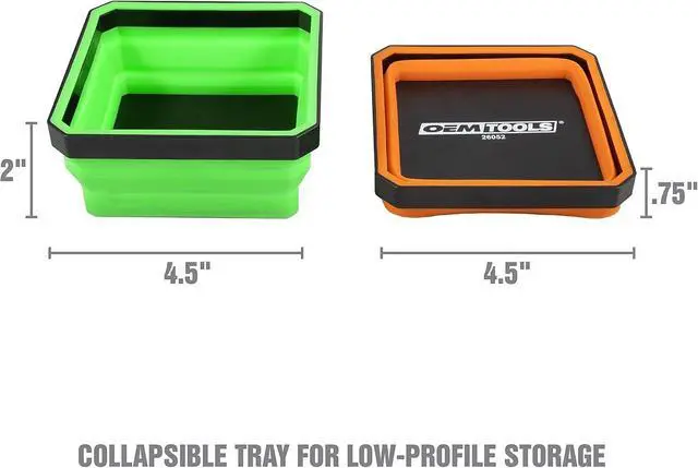 Alt view image 2 of 7 - OEMTOOLS 26052 4-Pc Collapsible Magnetic Tray Set 4-1/2" for Small Parts