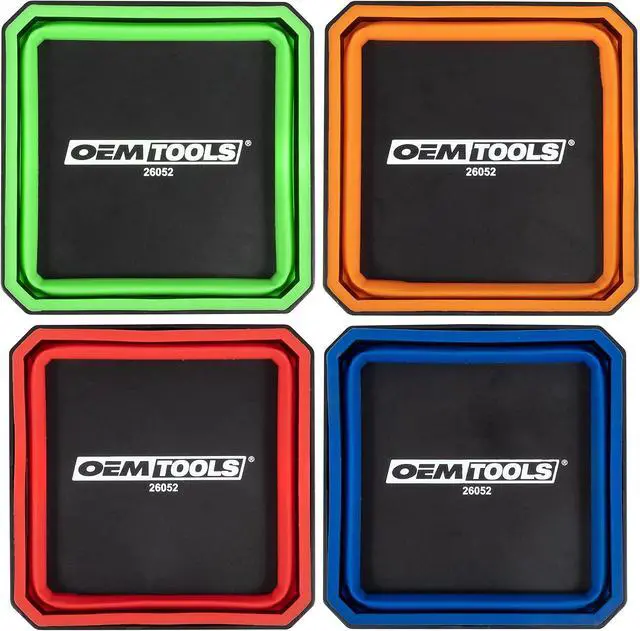 Alt view image 5 of 7 - OEMTOOLS 26052 4-Pc Collapsible Magnetic Tray Set 4-1/2" for Small Parts