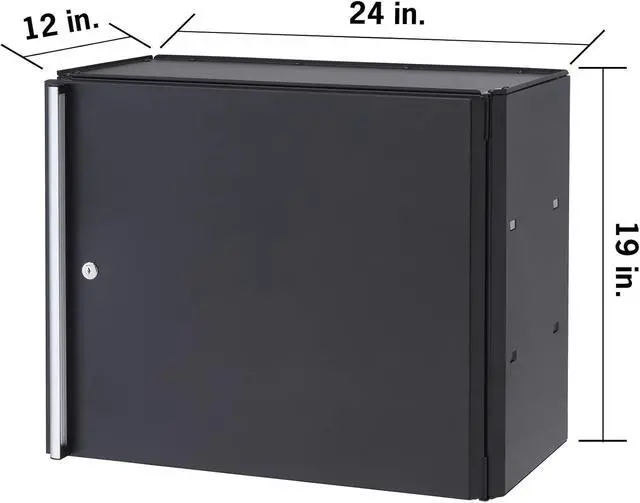 Alt view image 3 of 7 - Trinity 24 Inch Garage Wall Storage Cabinet, 22 Gauge Steel, Wall-Mount, Adjustable Shelf and Reversible Door for Tools, Cleaning Supplies, and More, Black