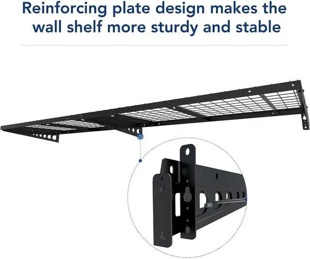 Alt view image 7 of 7 - FLEXIMOUNTS 2x4ft Garage Storage, 2 Pack Garage Wall Shelving, Black