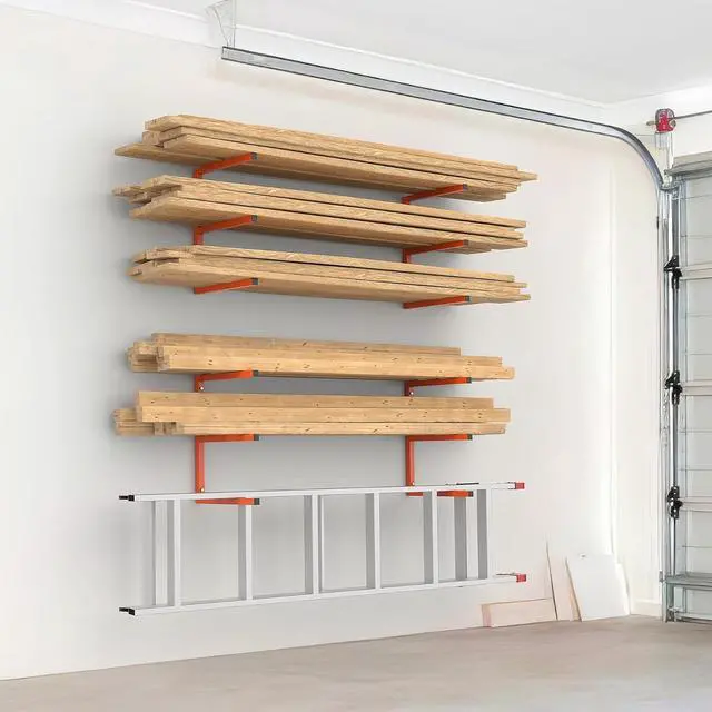 Alt view image 2 of 7 - WALMANN Garage Wall Mounted Lumber Storage Rack, Overhead Lumber Rack