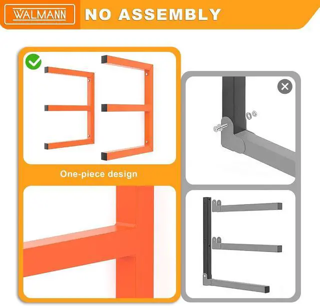 Alt view image 4 of 7 - WALMANN Garage Wall Mounted Lumber Storage Rack, Overhead Lumber Rack