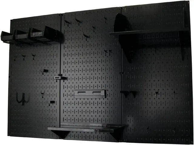 Alt view image 2 of 6 - Wall Control Pegboard Organizer 4 ft. Metal Pegboard Standard Tool Storage Kit with Black Toolboard and Black Accessories