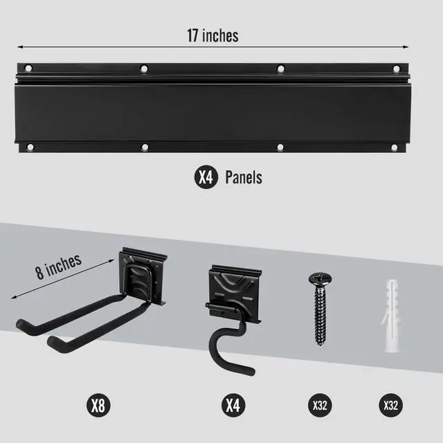Alt view image 3 of 7 - SMARTOLOGY Modular Heavy-Duty Steel Garage Tool Storage Rack - 150 lbs Weight Capacity Weather-resistant Powder-Coated Wall Mount Organizer for Shovels, Rakes, Ladders & Landscaping Equipment
