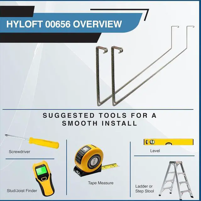 Alt view image 2 of 4 - HyLoft 00656 Add-On Storage Rack Accessory for HyLoft Model 625 and 651, Hammertone, 2-Pack