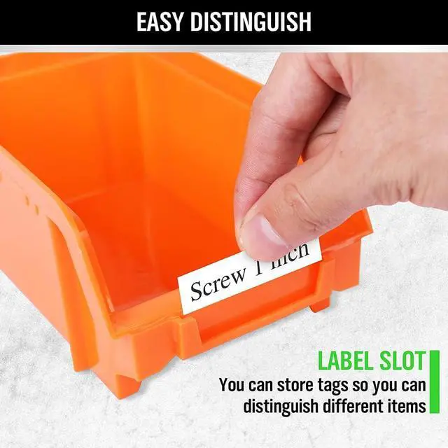 Alt view image 4 of 7 - 30-Bin Wall-Mounted Storage Bins, Heavy-Duty Garage Tool Organizer for Screws, Nuts, Bolts, Nails, Small Hardware Parts - Easy Installation and Customizable
