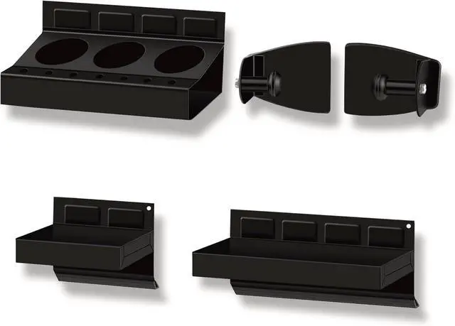 Main image of C&T 4-Piece Magnetic Toolbox Shelf, Tray and Holder Set, Magnetic Toolbox Tray Set, Tool Box for Cabinet Side Shelf Storage Van Workshop, Tool Organization and Storage