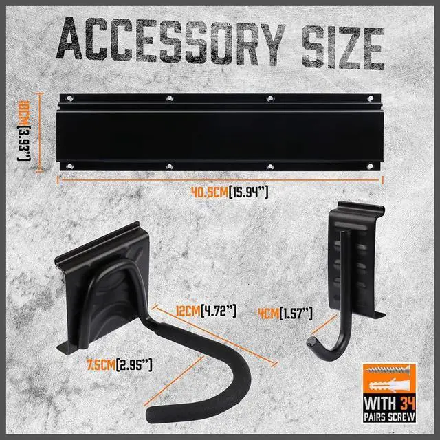 Alt view image 5 of 7 - HORUSDY Stainless Steel Bike Storage Rack, 6 Bike Storage Hanger Wall Mount and 6 Helmets Hooks for Home & Garage Holds Up to 600lbs, Black