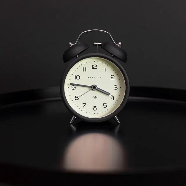 Alt view image 2 of 5 - NEWGATE® Charlie Bell Echo Alarm Clock | Modern take on Classic Twin Bell Clock | Black | Easy to Read Numbers | Ideal for Bedside, Desk or Shelf | Modern Retro Bedroom & Office Accessory