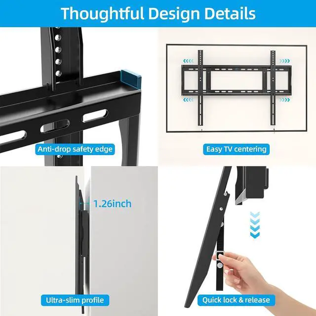 Alt view image 4 of 7 - HOME VISION Heavy Duty Fixed TV Wall Mount for 48-120 Inch Flat Screen
