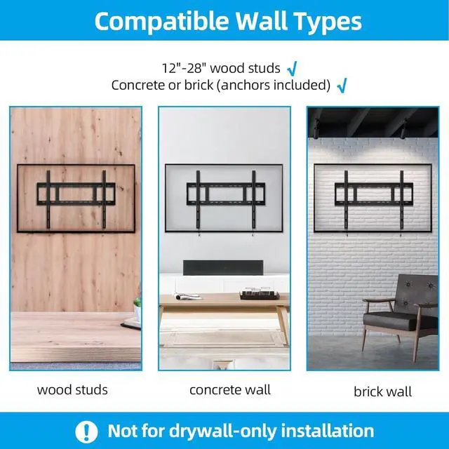Alt view image 5 of 7 - HOME VISION Heavy Duty Fixed TV Wall Mount for 48-120 Inch Flat Screen