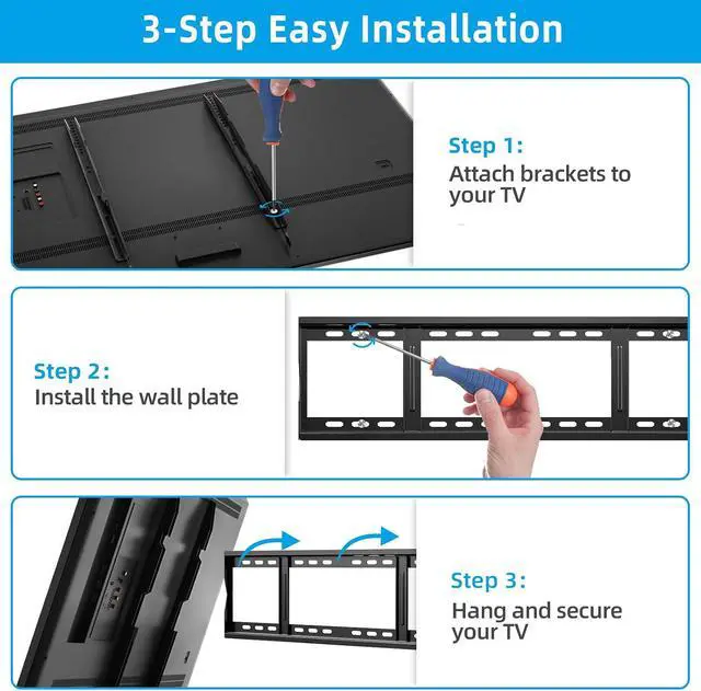 Alt view image 6 of 7 - HOME VISION Heavy Duty Fixed TV Wall Mount for 48-120 Inch Flat Screen