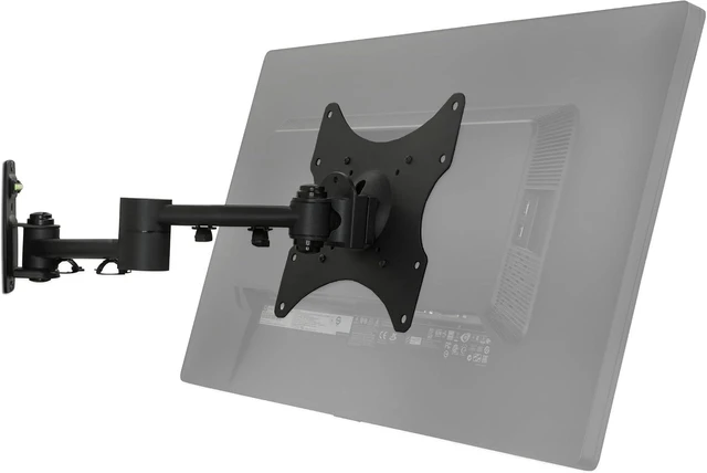 Alt view image 2 of 7 - Mount-It! Full Motion TV Wall Mount Bracket for 13-42 Screens 18" Articulating Arm, Quick Release Plate, Tilt Swivel Rotate, Anti-Theft Lock, Single Stud Install, Supports 44 lbs, VESA 75200