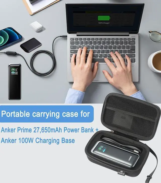 Alt view image 6 of 7 - RAIACE Hard Travel Storage Case Compatible with Anker 27,650mAh 250W PowerBank + Anker 100W Charging Base. (case only) - Black
