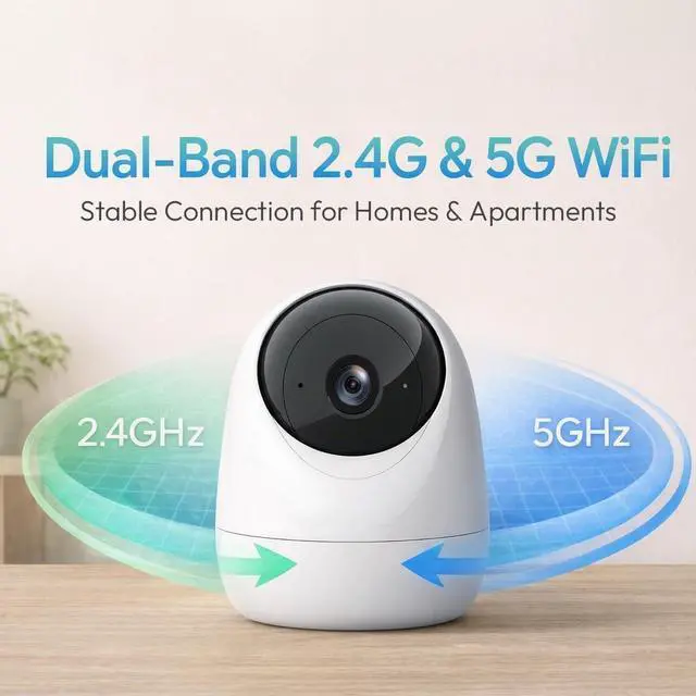 Alt view image 3 of 7 - Rraycom 2.5K Indoor Security Camera, 5G/2.4G WiFi, Pet & Baby Monitor
