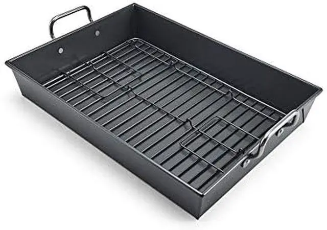 Main image of Chicago Metallic Professional Non-Stick Roaster with Handles and Non-Stick Rack, 17-Inch-by-12-Inch