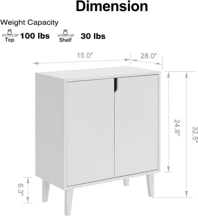 Alt view image 3 of 7 - Panana White Coffee Bar Cabinet, Farmhouse Kitchen Sideboard Buffet Storage Cabinet White Accent Sideboard Buffet Cabinet for Kitchen, Dining Room, Living Room, Hallway