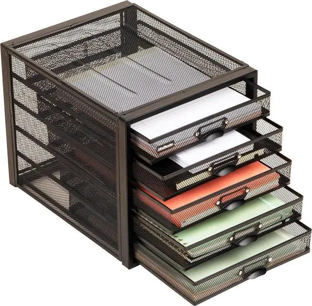 Main image of Mind Reader File Storage Drawers, Desk Organizer, Multi-Purpose, Crafts, Office, Metal, Black