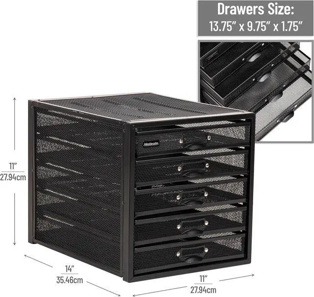 Alt view image 2 of 7 - Mind Reader File Storage Drawers, Desk Organizer, Multi-Purpose, Crafts, Office, Metal, Black