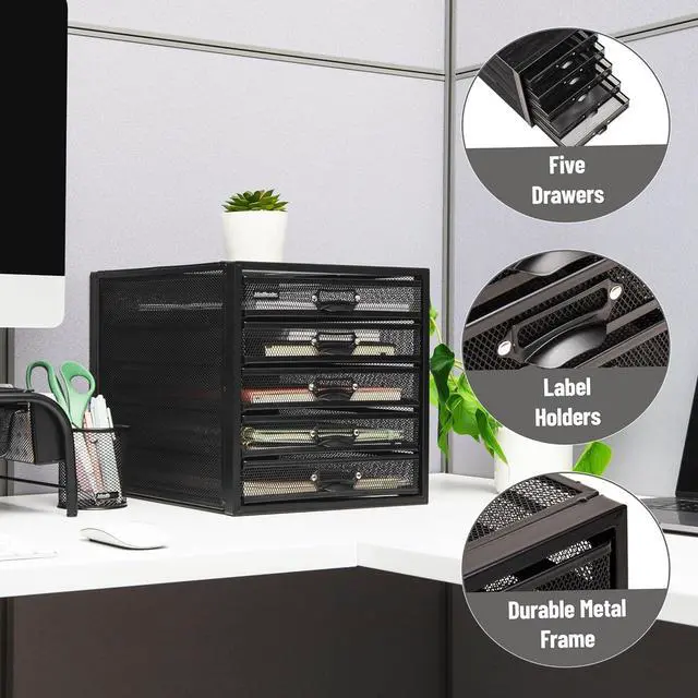 Alt view image 4 of 7 - Mind Reader File Storage Drawers, Desk Organizer, Multi-Purpose, Crafts, Office, Metal, Black