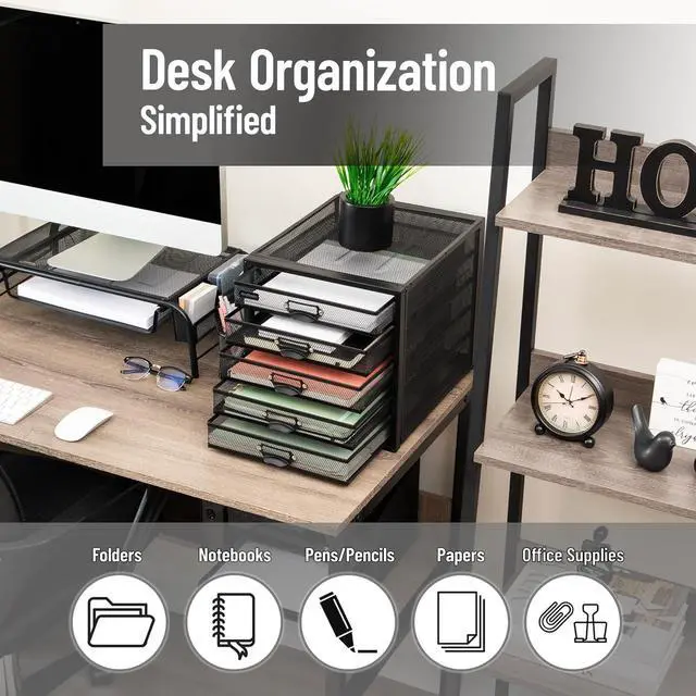 Alt view image 3 of 7 - Mind Reader File Storage Drawers, Desk Organizer, Multi-Purpose, Crafts, Office, Metal, Black