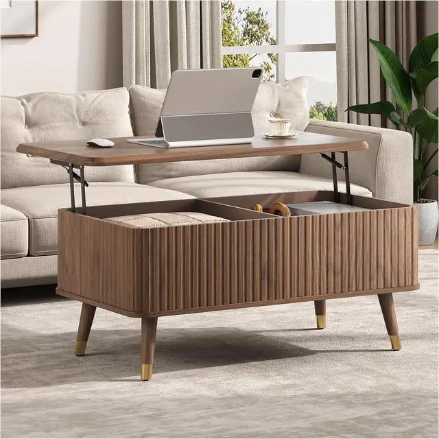 Main image of JOINICE Walnut Lift Top Coffee Table with Storage for Living Room,38"