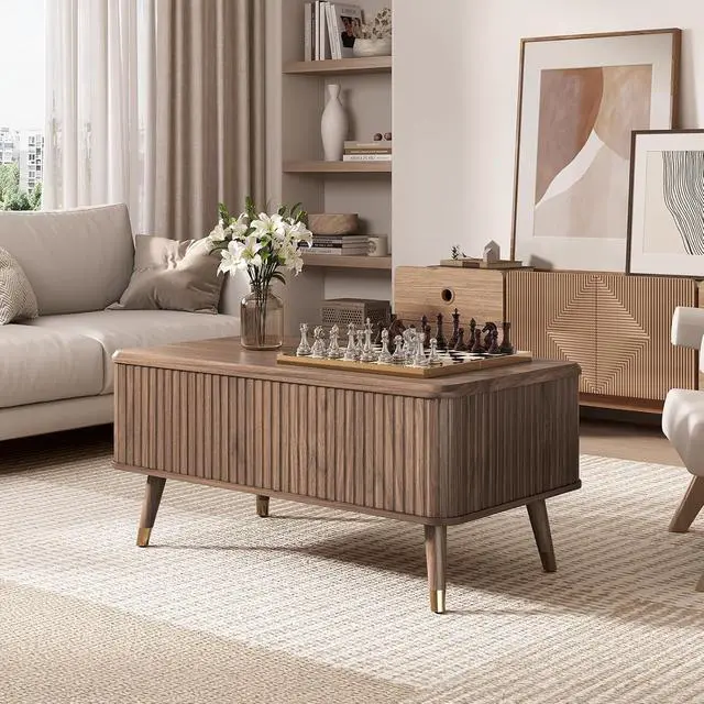 Alt view image 7 of 7 - JOINICE Walnut Lift Top Coffee Table with Storage for Living Room,38"